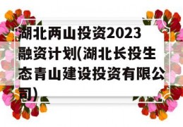 湖北两山投资2023融资计划(湖北长投生态青山建设投资有限公司)