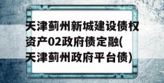 天津蓟州新城建设债权资产02政府债定融(天津蓟州政府平台债)