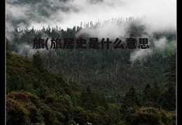 旅(旅居史是什么意思)