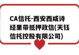 CA信托-西安西咸诗经里带抵押政信(天钰信托控股有限公司)