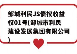 邹城利民JS债权收益权01号(邹城市利民建设发展集团有限公司)