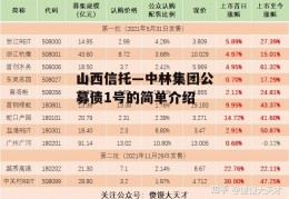 山西信托—中林集团公募债1号的简单介绍