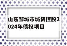 山东邹城市城资控股2024年债权项目