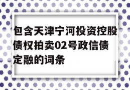 包含天津宁河投资控股债权拍卖02号政信债定融的词条