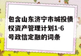 包含山东济宁市城投债权资产管理计划1-6号政信定融的词条