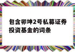 包含卯坤2号私募证券投资基金的词条