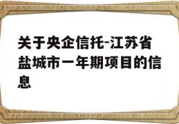 关于央企信托-江苏省盐城市一年期项目的信息