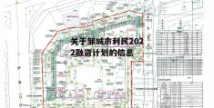 关于邹城市利民2022融资计划的信息