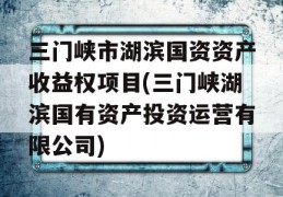 三门峡市湖滨国资资产收益权项目(三门峡湖滨国有资产投资运营有限公司)