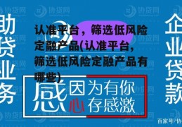 认准平台，筛选低风险定融产品(认准平台,筛选低风险定融产品有哪些)