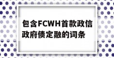 包含FCWH首款政信政府债定融的词条