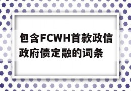 包含FCWH首款政信政府债定融的词条