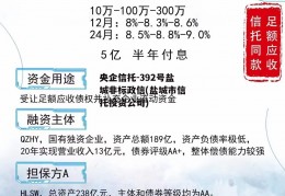 央企信托-392号盐城非标政信(盐城市信托投资公司)