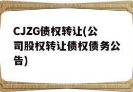 CJZG债权转让(公司股权转让债权债务公告)