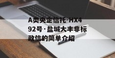 A类央企信托-HX492号·盐城大丰非标政信的简单介绍