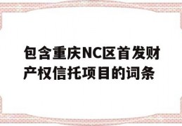 包含重庆NC区首发财产权信托项目的词条