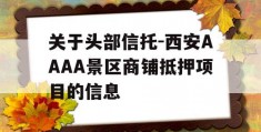 关于头部信托-西安AAAA景区商铺抵押项目的信息