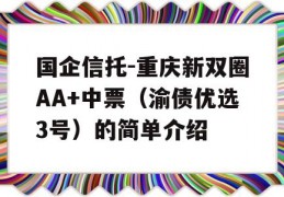 国企信托-重庆新双圈AA+中票（渝债优选3号）的简单介绍