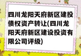 四川龙阳天府新区建投债权资产转让(四川龙阳天府新区建设投资有限公司评级)