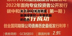 关于2022年昆明高新国资债权一年期定融的信息