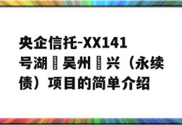 央企信托-XX141号湖‮吴州‬兴（永续债）项目的简单介绍