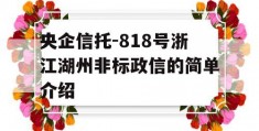 央企信托-818号浙江湖州非标政信的简单介绍