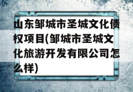 山东邹城市圣城文化债权项目(邹城市圣城文化旅游开发有限公司怎么样)