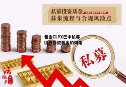 包含CLYX巴中私募证券投资基金的词条