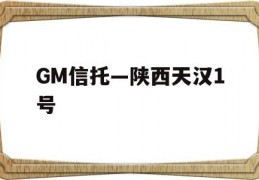 GM信托—陕西天汉1号