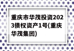 重庆市华茂投资2023债权资产1号(重庆华茂集团)