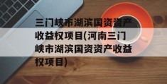 三门峡市湖滨国资资产收益权项目(河南三门峡市湖滨国资资产收益权项目)