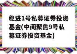 稳进1号私募证券投资基金(中阅聚焦9号私募证券投资基金)