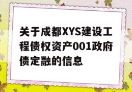 关于成都XYS建设工程债权资产001政府债定融的信息