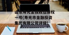 山东寿光金投政信债权一号(寿光市金融投资集团有限公司评级)