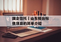 国企信托•山东桓台标债项目的简单介绍