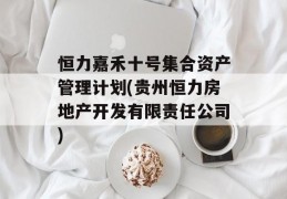 恒力嘉禾十号集合资产管理计划(贵州恒力房地产开发有限责任公司)