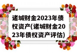 诸城财金2023年债权资产(诸城财金2023年债权资产评估)