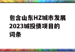 包含山东HZ城市发展2023城投债项目的词条