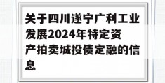 关于四川遂宁广利工业发展2024年特定资产拍卖城投债定融的信息