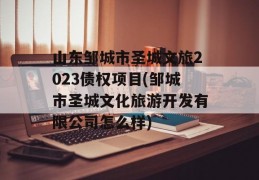 山东邹城市圣城文旅2023债权项目(邹城市圣城文化旅游开发有限公司怎么样)