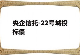 央企信托-22号城投标债