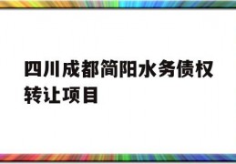 四川成都简阳水务债权转让项目