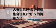 大央企信托-临沂标债集合信托计划R2的简单介绍