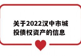 关于2022汉中市城投债权资产的信息