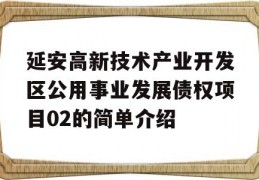 延安高新技术产业开发区公用事业发展债权项目02的简单介绍