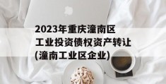 2023年重庆潼南区工业投资债权资产转让(潼南工业区企业)