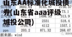 山东AA标准化城投债券(山东省aaa评级城投公司)