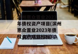 滨州惠众置业2023年债权资产项目(滨州惠众置业2023年债权资产项目招标)