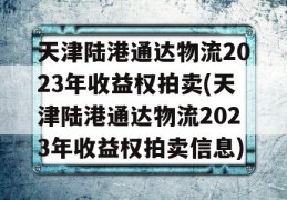 天津陆港通达物流2023年收益权拍卖(天津陆港通达物流2023年收益权拍卖信息)