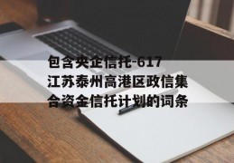 包含央企信托-617江苏泰州高港区政信集合资金信托计划的词条